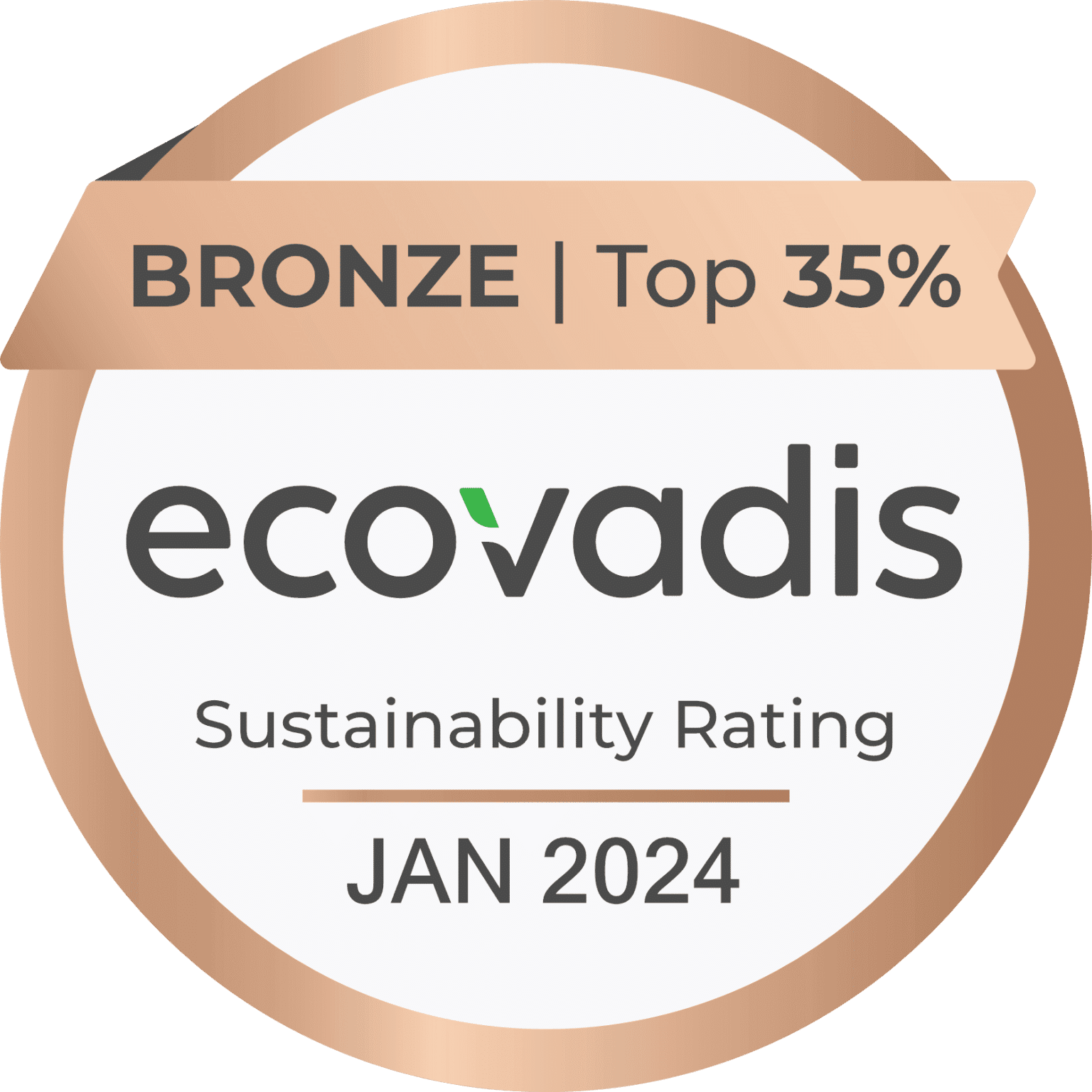 logo ecovadis bronze top 35% janvier 2024